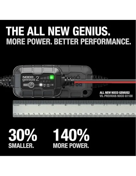 NOCO - GENIUS2, Cargador de batería de coche inteligente de 2A (6/12V)