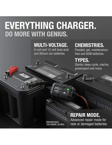 NOCO - GENIUS5, 5A Smart Car Battery Charger (6V/12V)