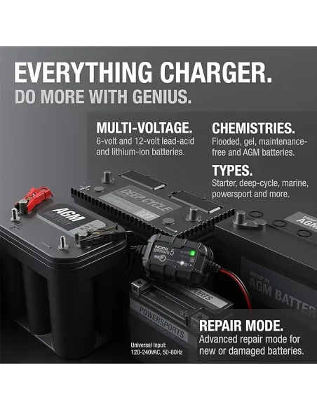NOCO - GENIUS5, 5A Smart Car Battery Charger (6V/12V)