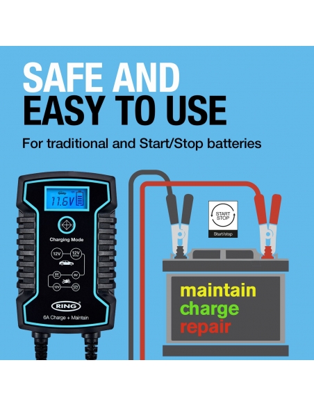 6A Smart Battery Charger & Maintainer