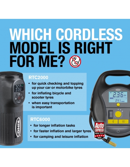 Inflador de neumáticos inalámbrico recargable