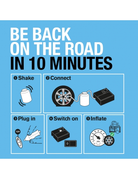 Kit de réparation de pneus plats 450ml 12V