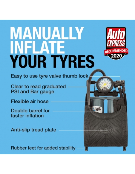 Bomba de pie de doble barril